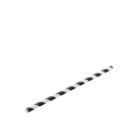 Pailles en papier noires et blanches 6x200mm Boite de 250 - Code article: BARSOTOP1396